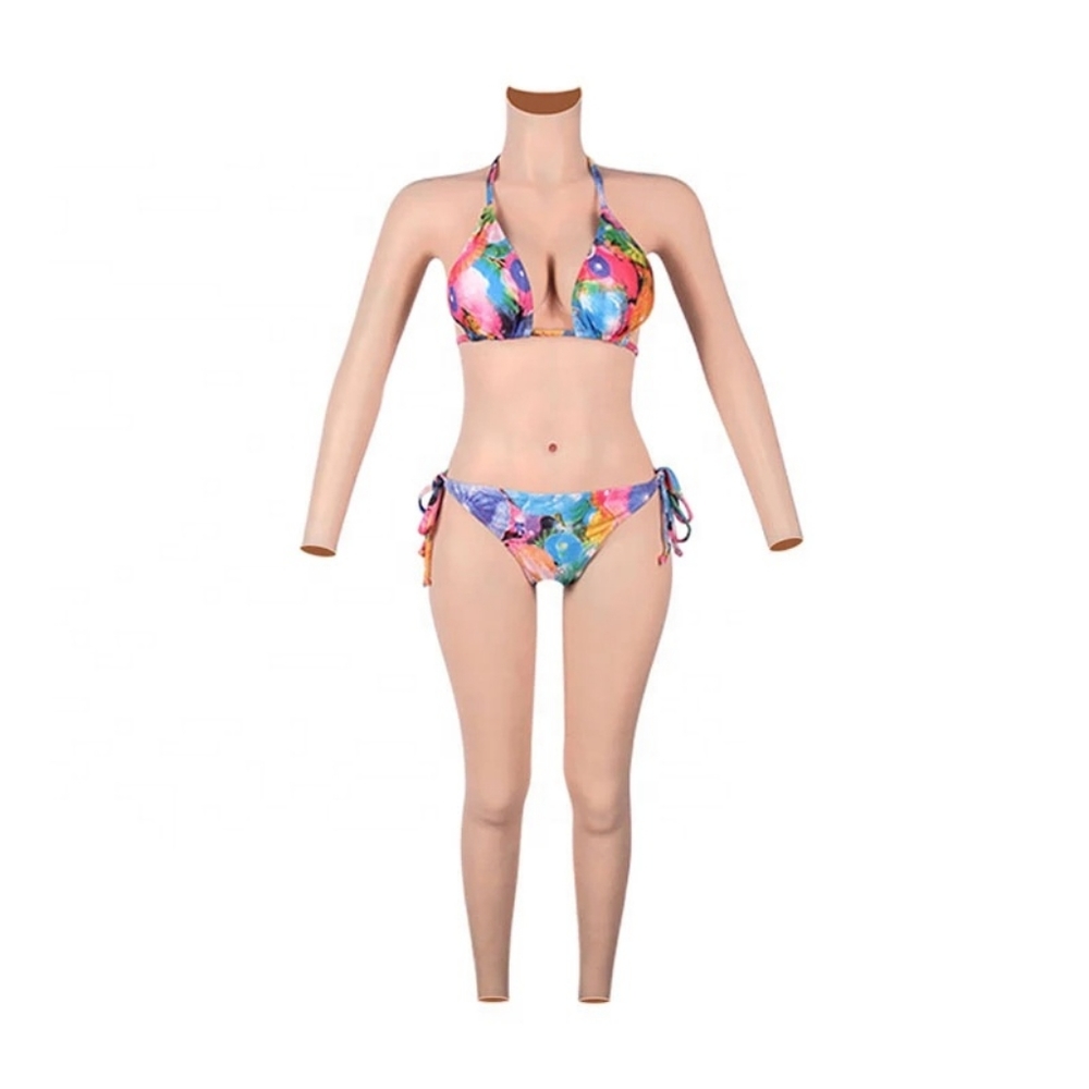Silicone breast Full Bodysuit Tight latex transgender bodysuit for crossdresser
